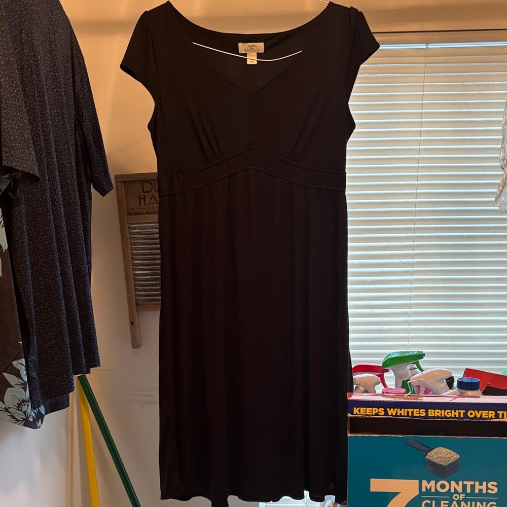 LOFT Classic Black Midi Dress
